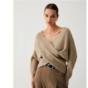 Commense Faux Wrap Sweater Size S Soft Baggy Oversized Party 90s Lagenlook Y2K